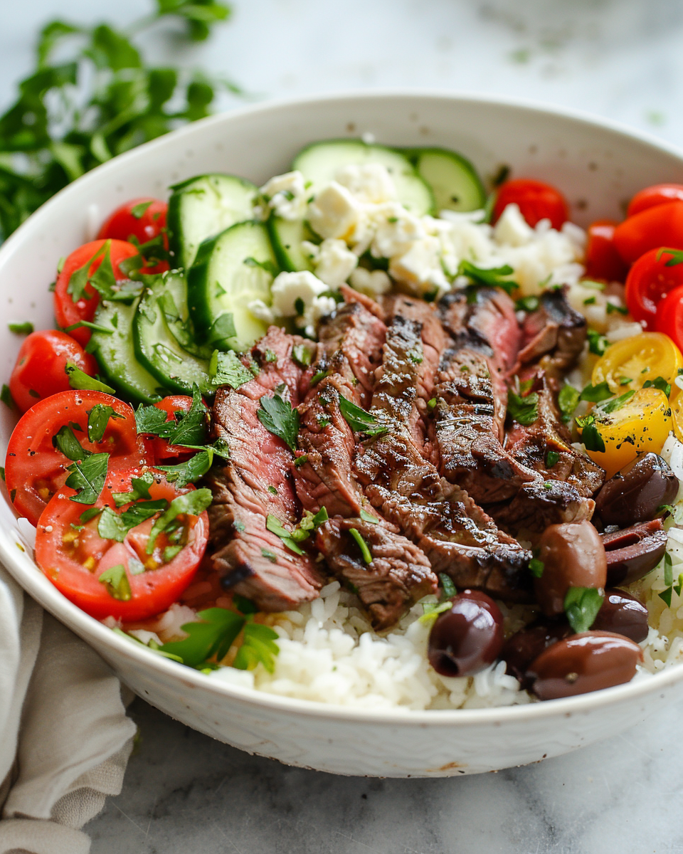 Mediterranean Steak Bowls